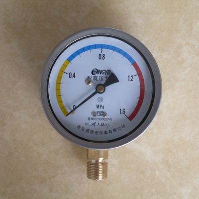 YTN-100压力表（耐震彩盘） 青岛仪器仪表; 青岛仪器仪表|青岛新精密仪表有限公司
